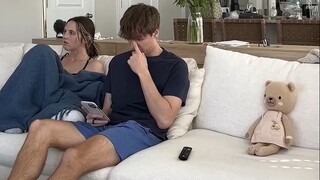 Pranking my husband with a moving teddy bear