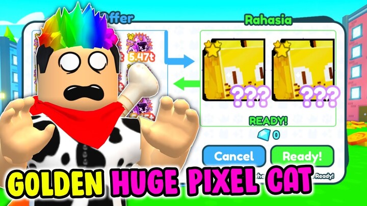 OMG!! AKU LANGSUNG DAPAT 2 GOLDEN HUGE PIXEL CAT DI PET SIMULATOR X - Roblox Indonesia