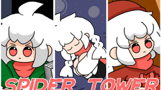 Pizza Tower title card, but the Woma version of [Spider Tower]!