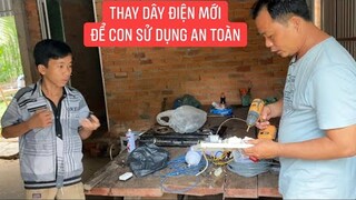 1001 Tổ Ấm Khương Dừa.! Làm đường dây điện mới trong nhà để mẹ con cháu Phụng sử dụng an toàn