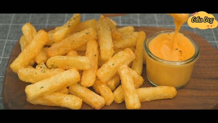 Khoai tây chiên và sốt phô mai #amthuc