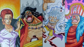 DRAWING ONE PIECE Vẽ Tân 4 Tứ Hoàng LUFFY Lên Ngôi