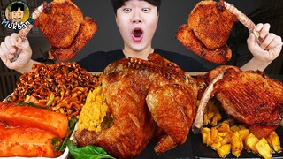 ASMR MUKBANG 직접 만든 양념 치킨먹방! 스테이크 짜파게티 레시피 & 먹방 FRIED CHICKEN AND BLACK BEAN NOODLES EATING SOUND!