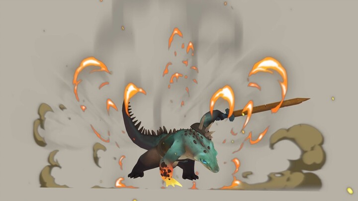 Lizard dragon attack animation practice