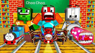 Monster School : Pregnant All CHOO CHOO CHARLES & BABY MONSTERS TRAIN SCHOOL - Minecraft Animation