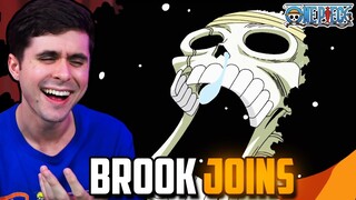 "BROOK JOINS THE CREW" One Piece Ep. 381,385 Live Reaction!