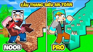 YABUN THỬ THÁCH 24 GIỜ XÂY 1000 BẬC THANG NOOB VÀ PRO SIÊU AN TOÀN TRONG MINECRAFT MIKE VS MEOWPEO