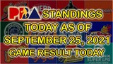 PBA STANDINGS TODAY AS OF SEPTEMBER 25, 2021/PBA GAME RESULTS TODAY | PHILCUP2021