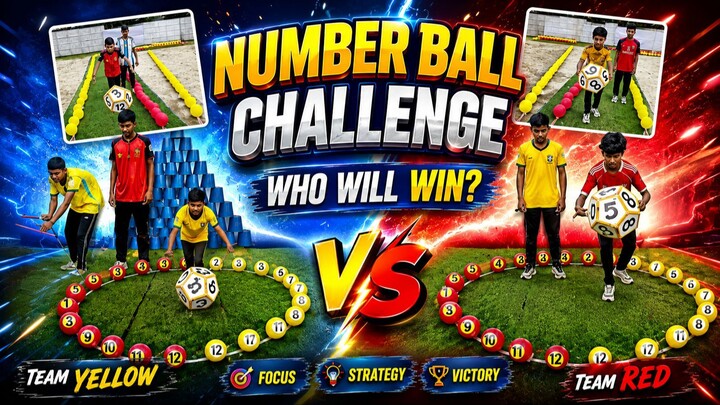 INSANE NUMBER BALL CHALLENGE! 😱 YELLOW vs RED — EPIC BATTLE 🔥 WHO WILL BE THE CHAMPION? 🏆
