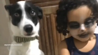 Mẹ ơi, con muốn giống hệt chú chó luôn!