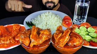 SPICY CHICKEN WINGS MASALA, BIG FISH MASALA, RICE, SALAD and GREEN CHILI ASMR MUKBANG | #LiveToEATT