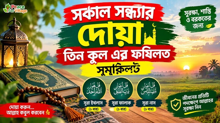 সকাল-সন্ধ্যার দোয়া ও তিন কূলের ফযিলত  গুরুত্বপূর্ণ আমল