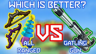 IS BOW STRONGER THAN GATLING GUN?? || BLOCKMAN GO SKYBLOCK