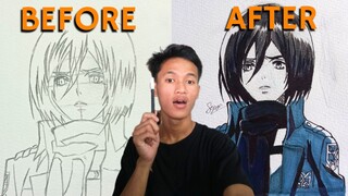 Cara Menggambar Mikasa Ackerman | Attack On Titan | Step by step