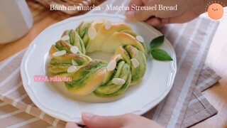 Bánh mì matcha - Matcha Streusel Bread 🤭 #videohaynhat