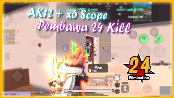 24Kill | AK-12 + X6 SCOPE MASIH OVERPOWER!!- Sausage Man Indonesia
