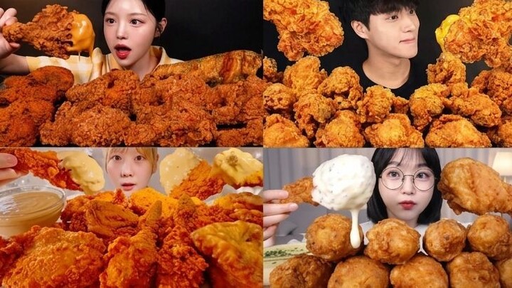 FRIED CHICKEN MUKBANG COMPILATION | CRISPY & JUICY ASMR EATING SHOW