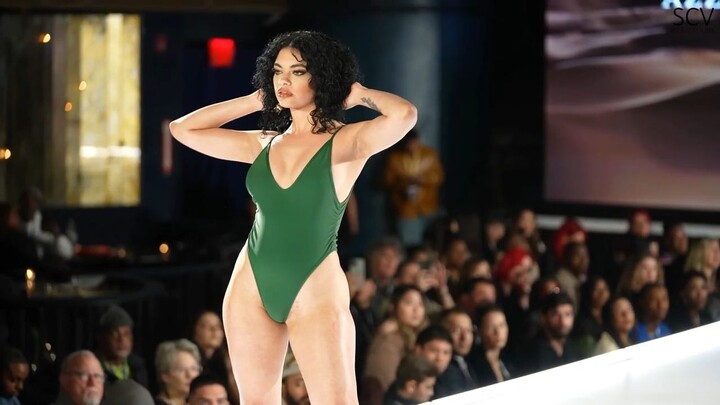 Stunning Olive Green Swimsuit Runway #shorts #model #ytshorts #green #style