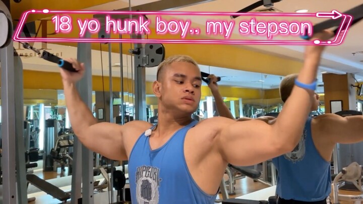 My stepson with nice muscles…