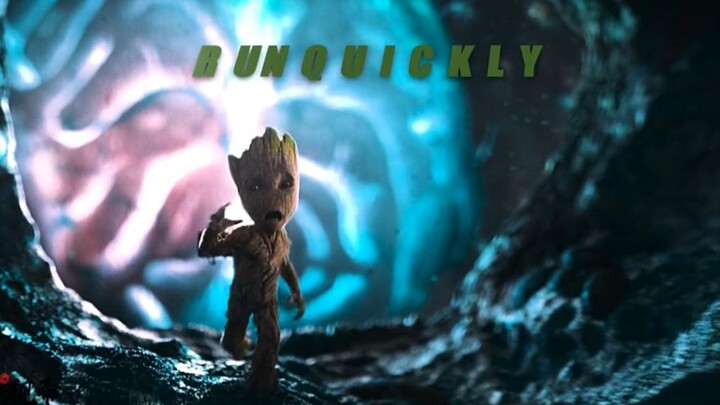 I am Groot, I am Groot, but my father Rocket is worried.