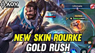 AOV : NEW SKIN ROURKE GOLD RUSH GAMEPLAY - ARENA OF VALOR LIÊNQUÂNMOBILE ROV