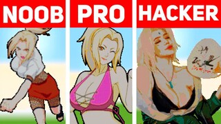 Pixel Art (NOOB vs PRO vs HACKER) Tsunade in Minecraft