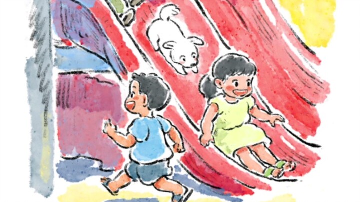 A heartwarming scene—dogs even line up seriously...