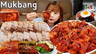 🐙매운낙지보쌈,낙지비빔밥먹방🔥 전통시장 털어 만든 낙새보쌈?!😋(ft.화요) 낙지볶음 낙곱새 먹방 혼술 한식 SPICY MUKBANG ASMR EATINGSHOW REALSOUND