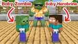Monster School : Baby Herobrine and Baby Zombie - Minecraft Animation