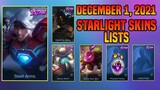 December 1, 2021 Starlight Skin | MLBB