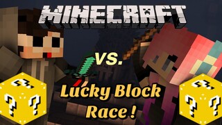 Lucky Block Race + PvP (Sinong mas Suwerte?) | Minecraft Pocket Edition