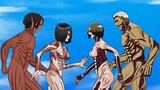 Attack Titan, Mikasa Female Titan Vs Anine Female Titan And Armored Titan | Attack On Titan Season 4