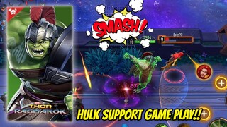 HULK RAGNAROK SMASH EVERYTHING | HULK SUPPORT GAMEPLAY | HULK MARVEL SUPER WAR