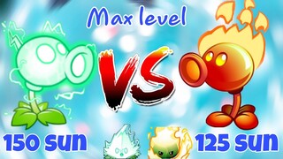 Electric Peashooter vs Fire Peashooter max level | Plants vs Zombies 2 - MK Kids - so sánh plants