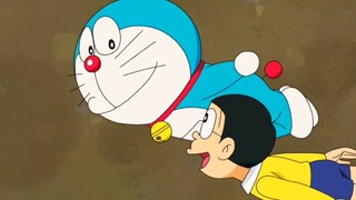 Doraemon: Nobita uses the gas to travel underground and finally plays with it