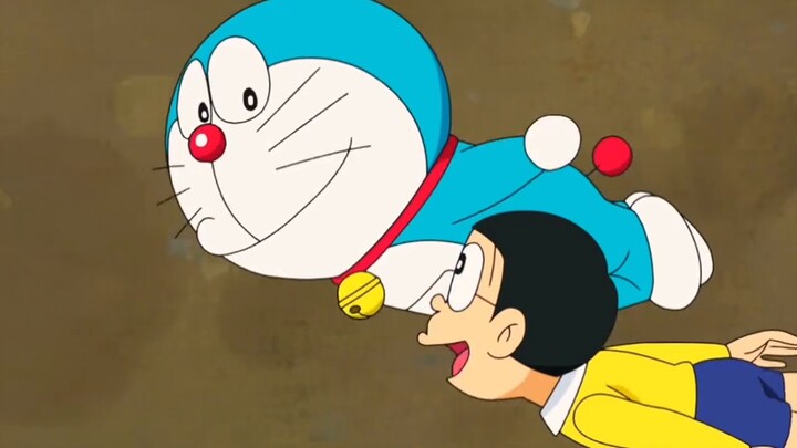 Doraemon: Nobita uses the gas to travel underground and finally plays with it