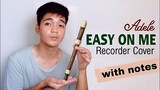Easy On Me - Adele | Recorder Flute Cover with Easy Letter Notes and Lyrics