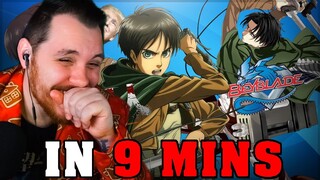 ATTACK ON TITAN IN 9 MINUTES REACTION