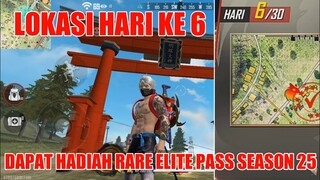 LOKASI PETA HARTA HARI KE 6 MISI ELITE PASS SEASON 25 - FREE FIRE