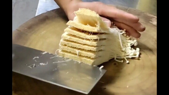 金针菇快速切法