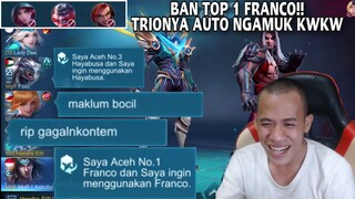 BAN TOP 1 FRANCO AUTO DI AMUK TRIONYA!! YUTUBER BANG, RIP GAGAL KONTEN KWKW