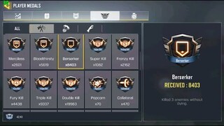 Earn Berserker Medal in MP Matches 3 times