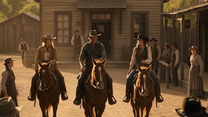 Sheriff and Cowgirls Ride Into Town to Bring the Outlaws to Justice