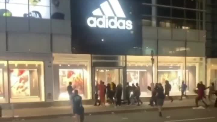 Late-night “Support Domestic Brands” campaign in the U.S.: Adidas, iPhones, LV bags, and Walmart all