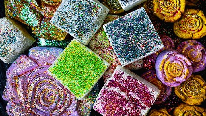 Soft Glitter Gym Chalk ASMR | Satisfying Crush🤍