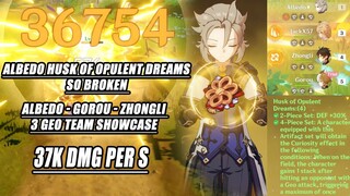 Albedo & Husk of Opulent Dreams So Broken - Albedo Gorou Zhongli 3 Geo Team DMG Showcase