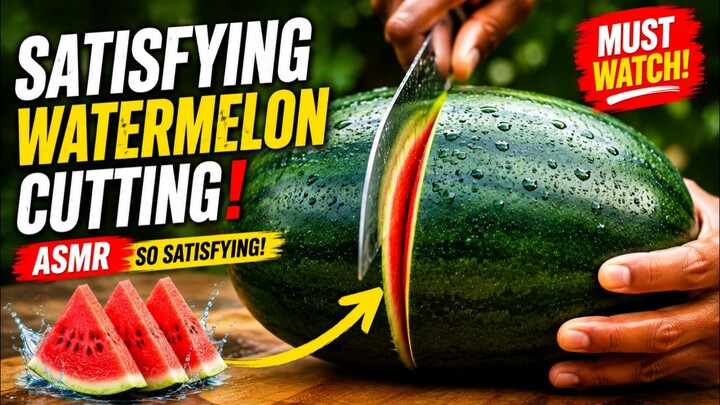 Satisfying Watermelon Cut 🍉 #Shorts #Watermelon #ASMR