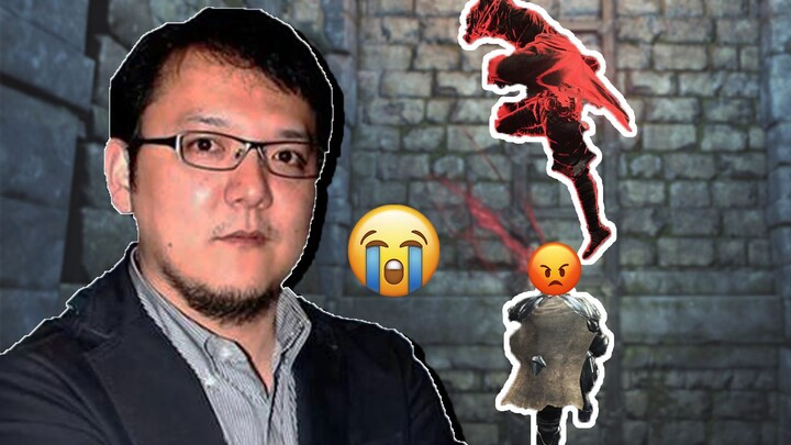 Hidetaka Miyazaki’s son is violently kicked by a yellow finger while climbing the stairs.
