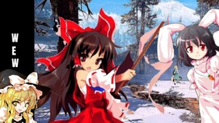 Reimu teaches tewi how to hunt