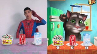 Người Nhện Xí Muội bắt chước mèo Tom 🐱❤️ Muội Vlog - bắt trend ep 2022 Part 1